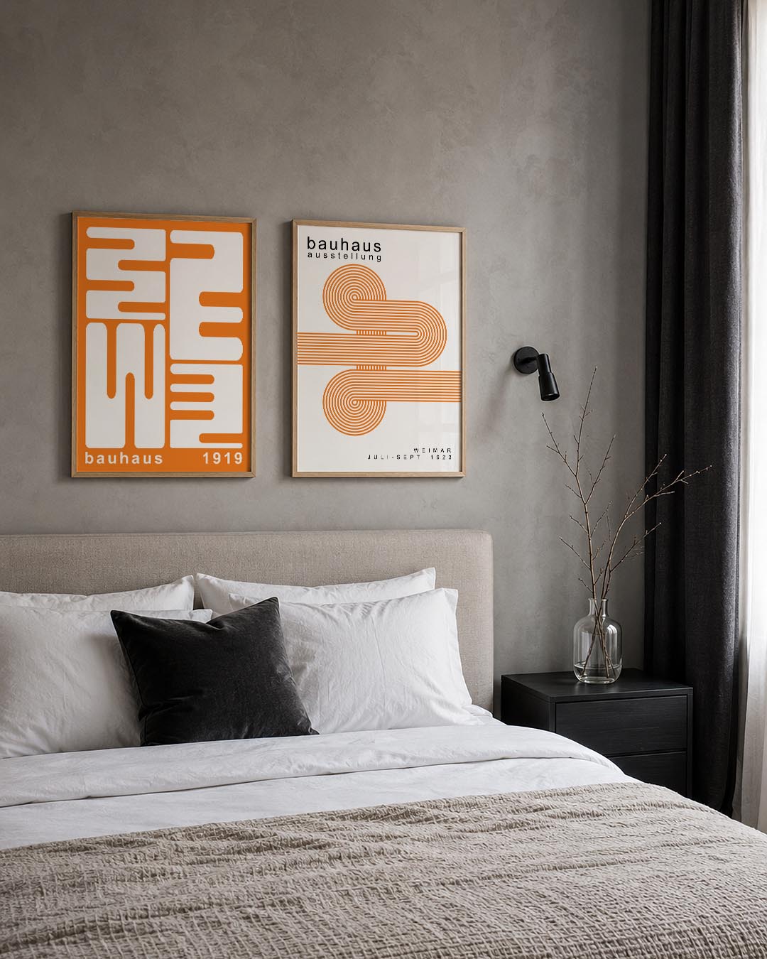 Oranje lijnenspel Posterset