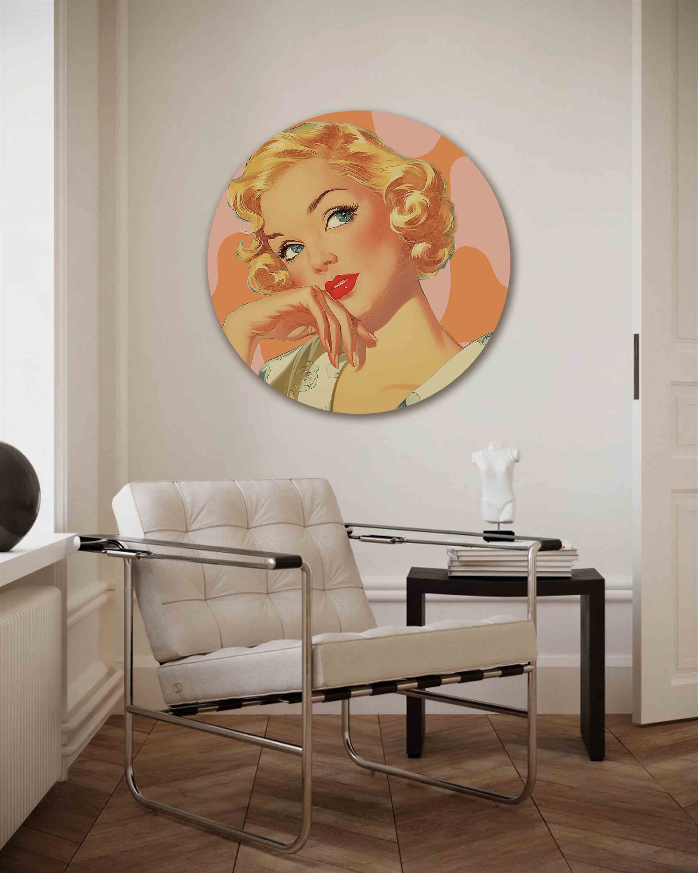 Blonde vrouw Muurcirkel