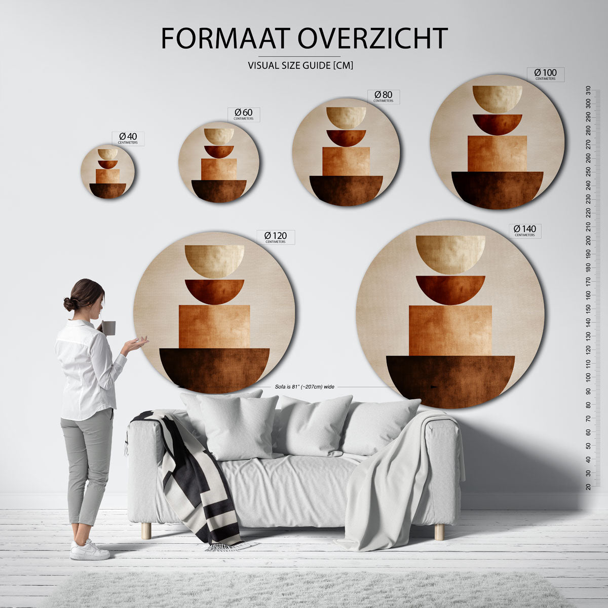 Geometrische vormen Muurcirkel