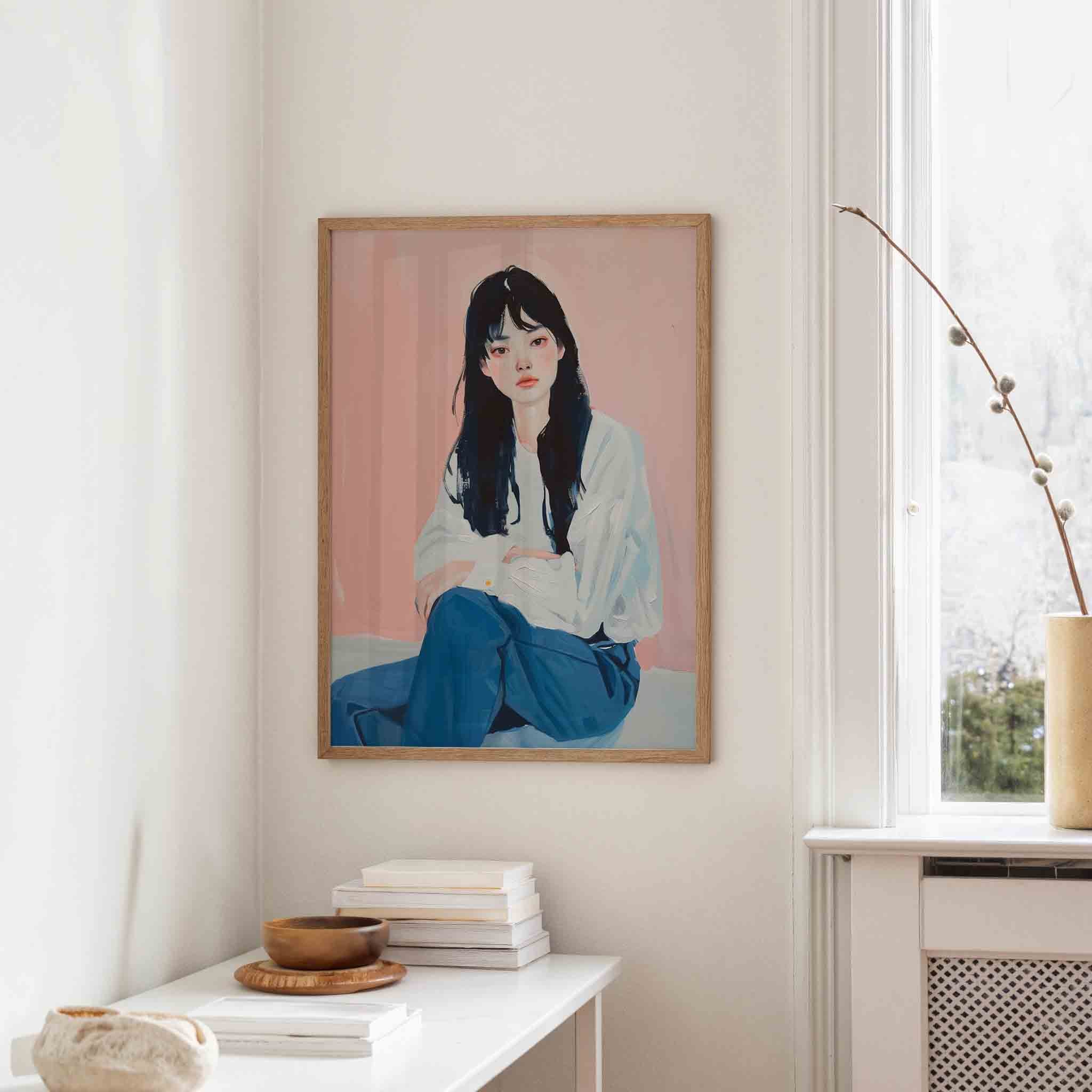 Vrouw met donkere haren Poster
