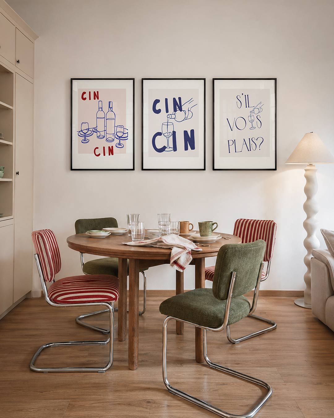 Lijnen en glazen Posterset