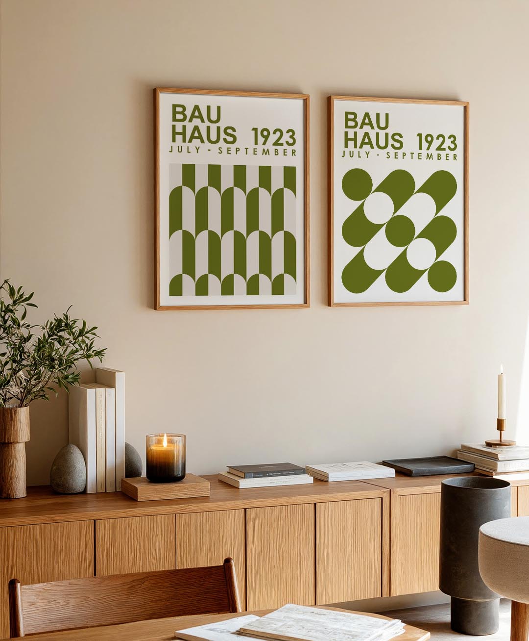 Groene boogpatronen Posterset