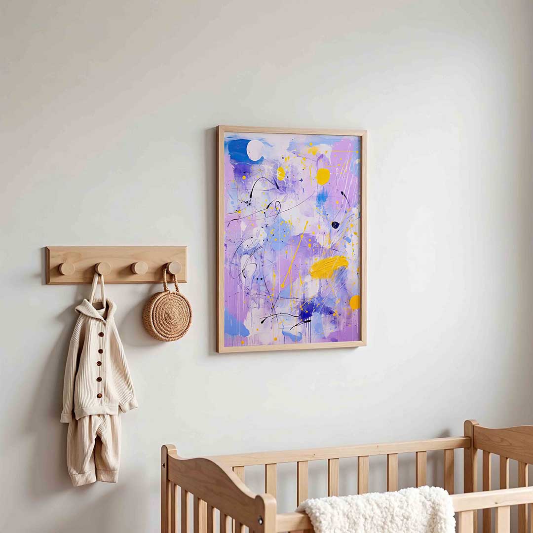 Abstracte paarse en gele Poster