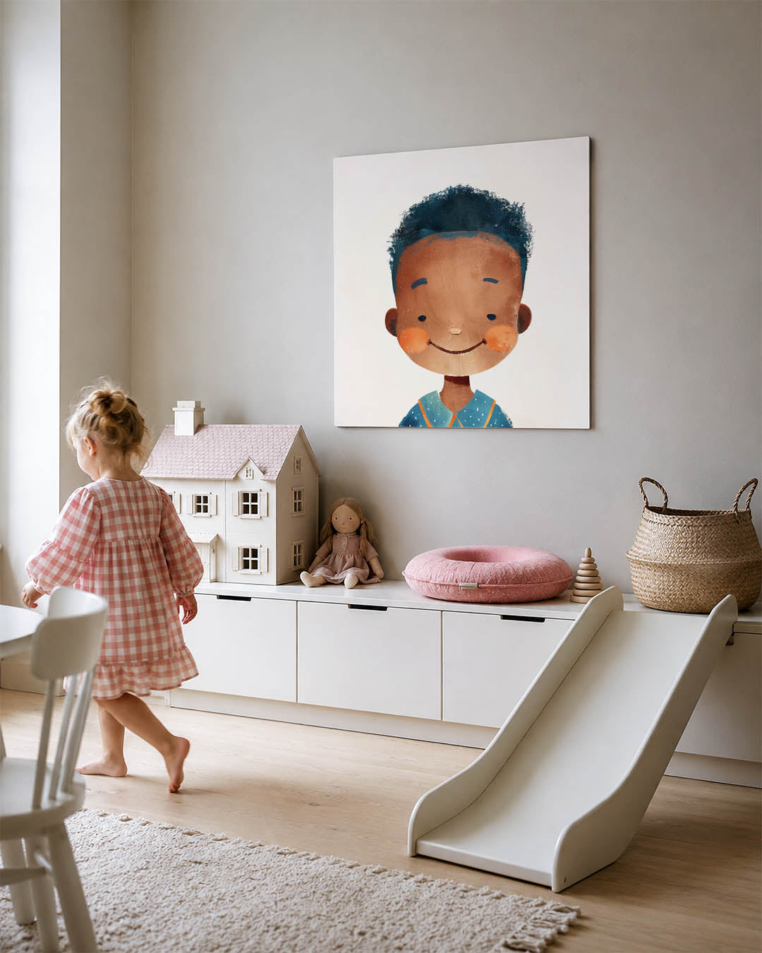 Vrolijk portret kind Kunstwerk