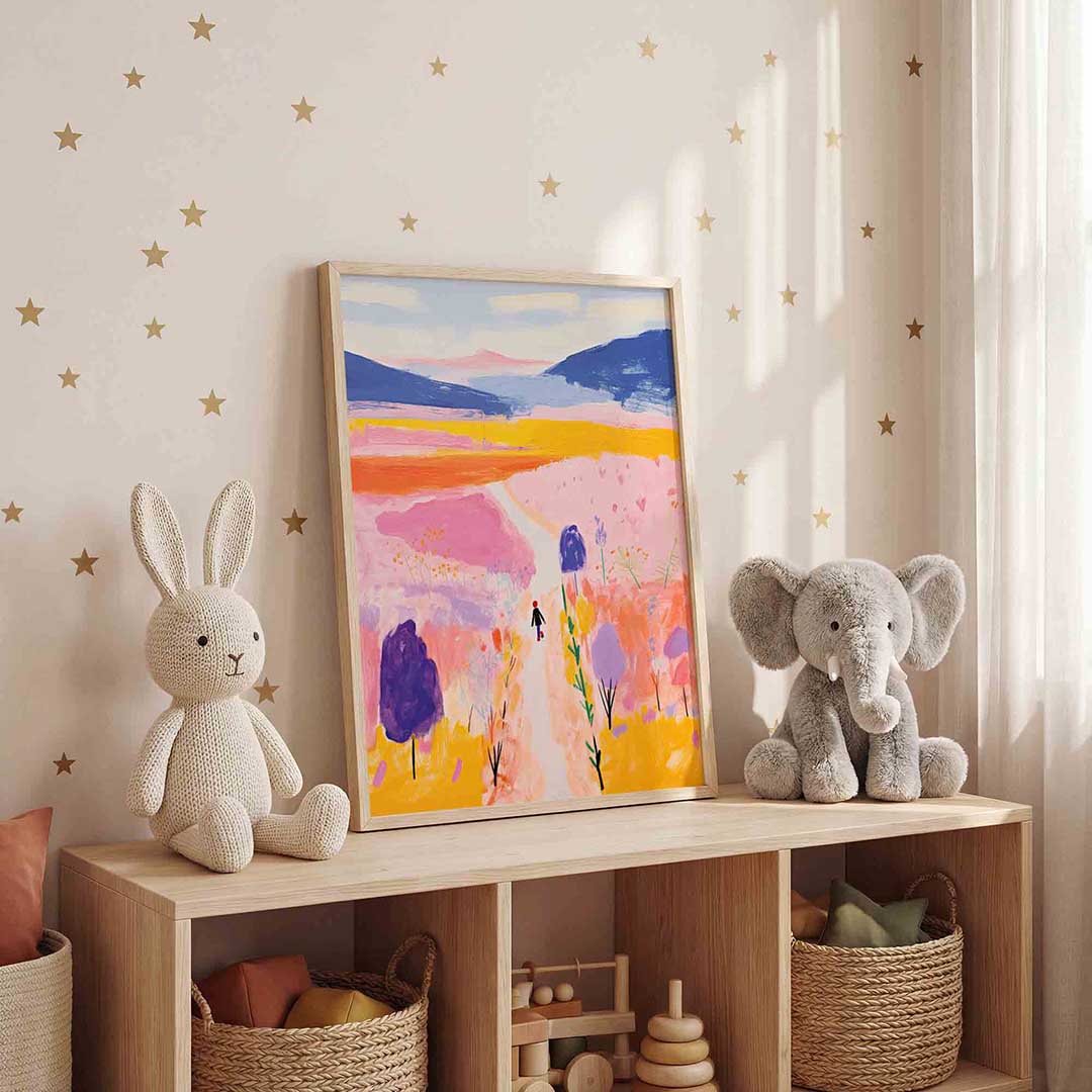 Landschap met wandelaar Poster