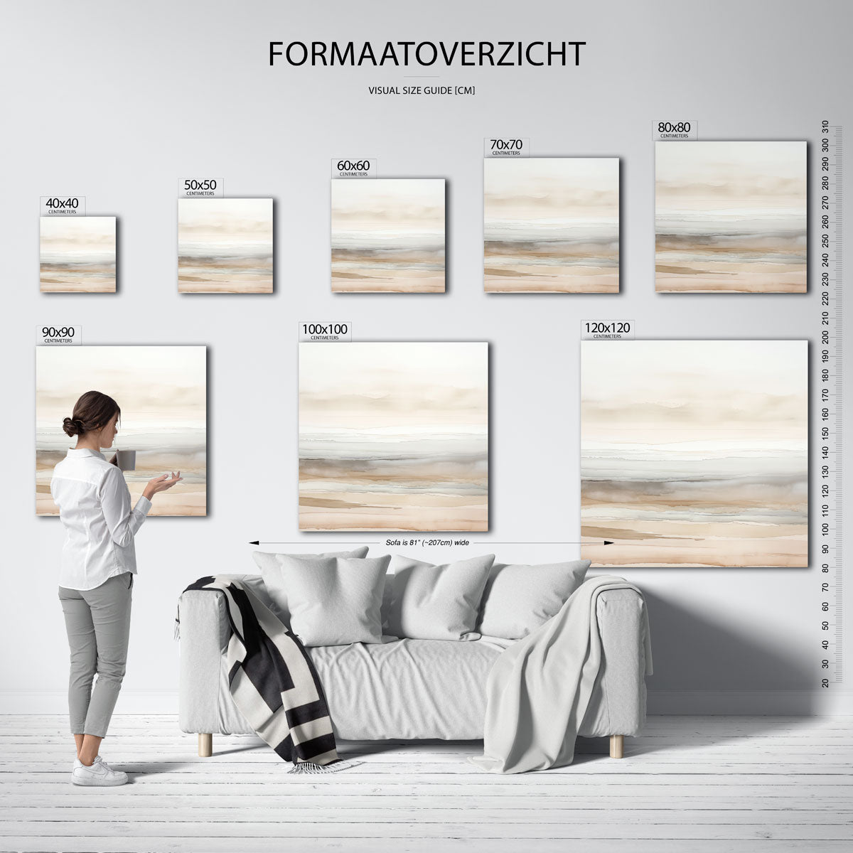Landschap in zachte tinten Poster