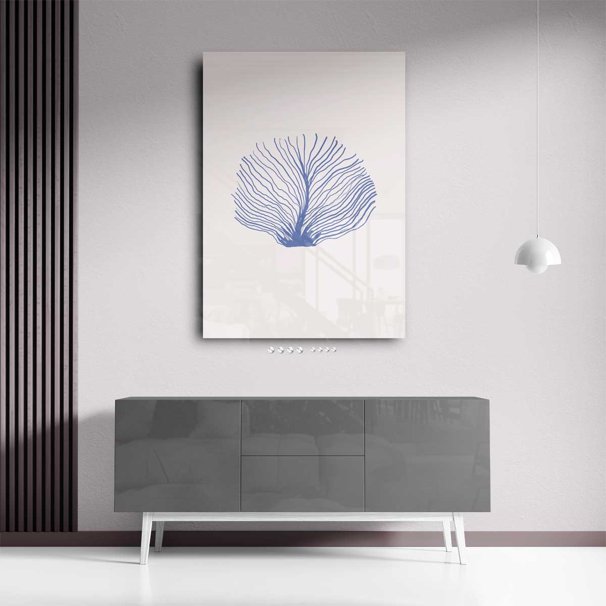 Abstracte Zeewaaiers Blauw Kunstwerk-canvas-dibond-plexiglas-wanddecoratie-WallArtistic