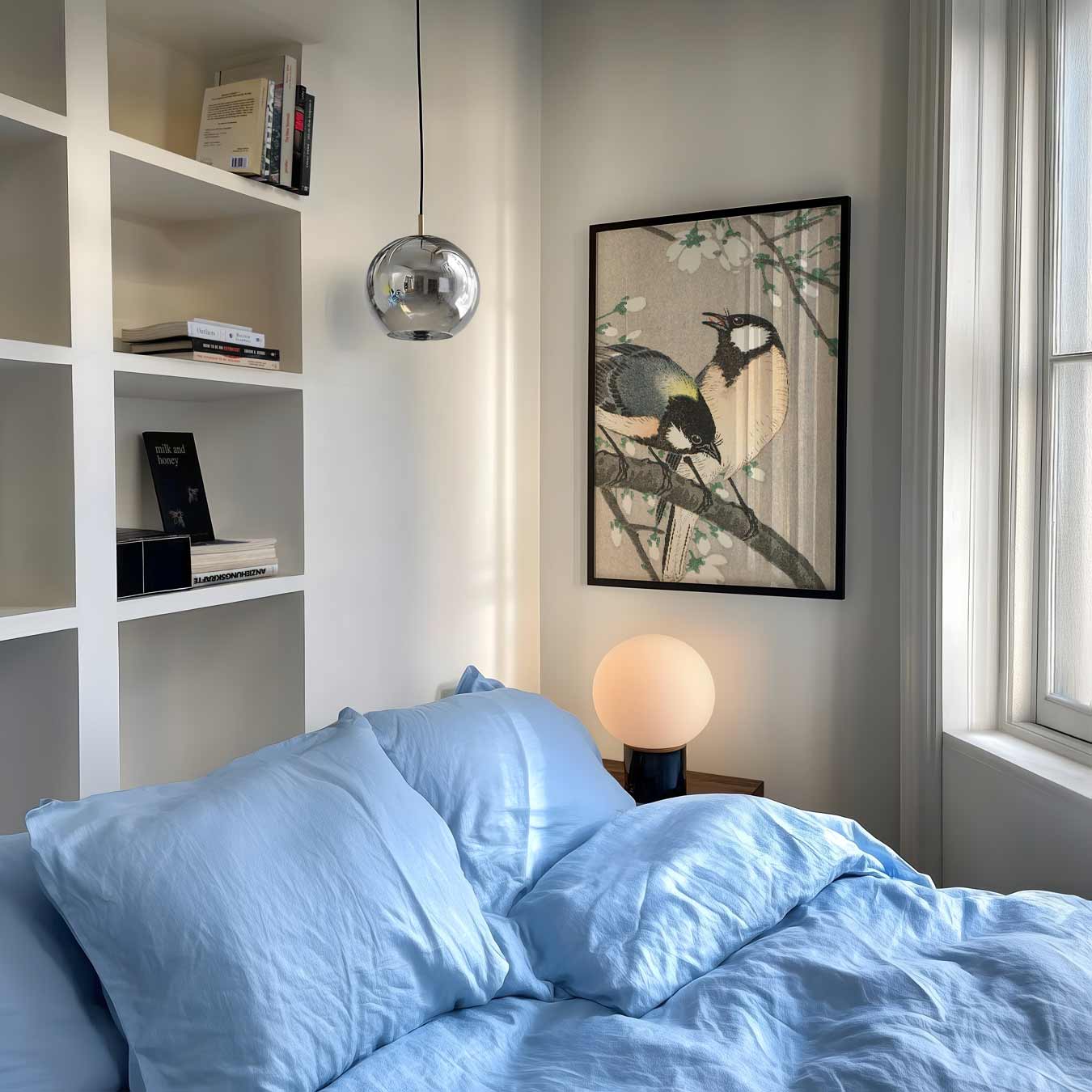 Vogels en Bloesems Print Poster-WallArtistic