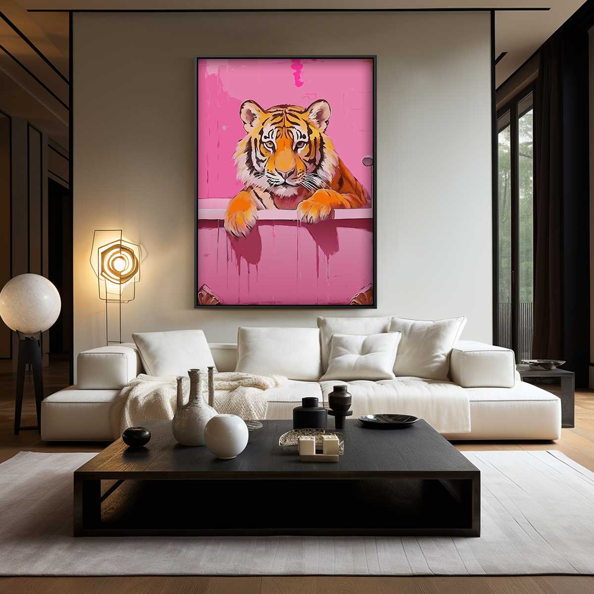 Tijger in Bad Kunstwerk