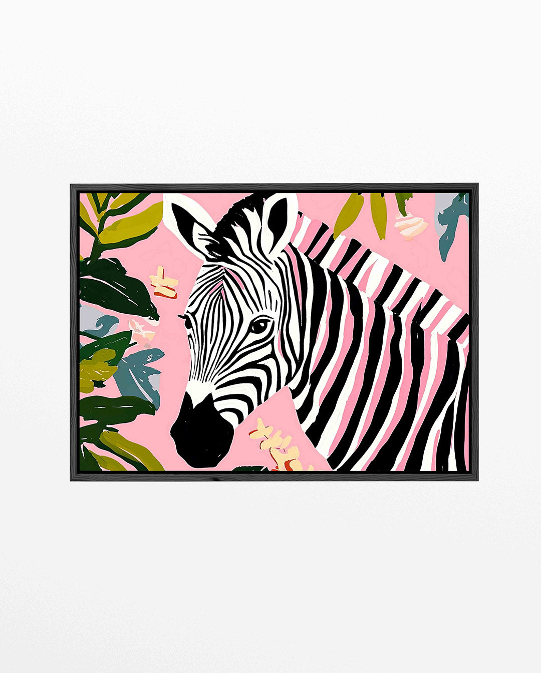 Zebra en bladeren Kunstwerk