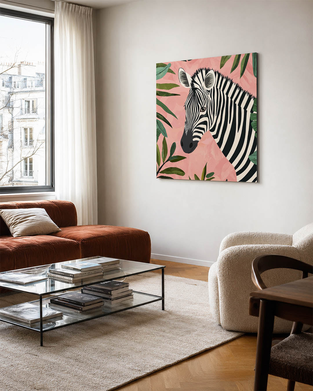 Zebra met bladeren Kunstwerk