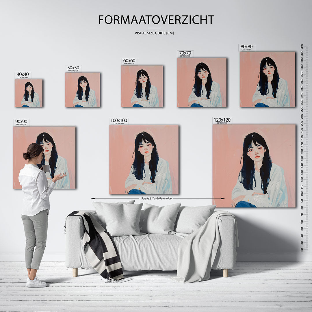 Dromerige portretstudie Kunstwerk