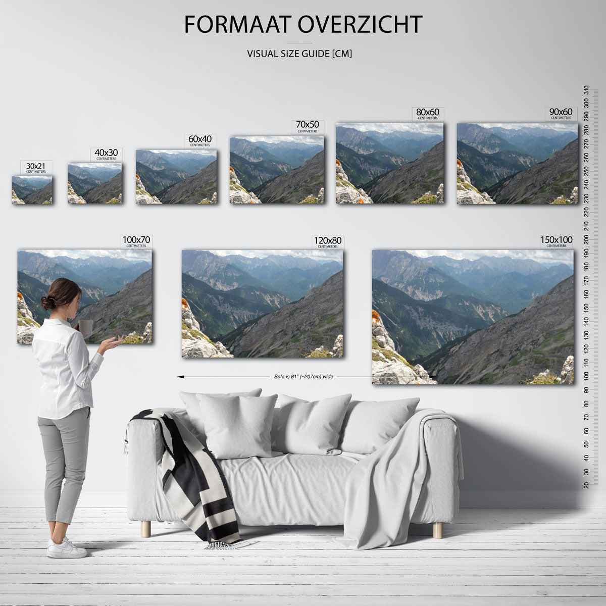 Berglandschap met rotsen Poster