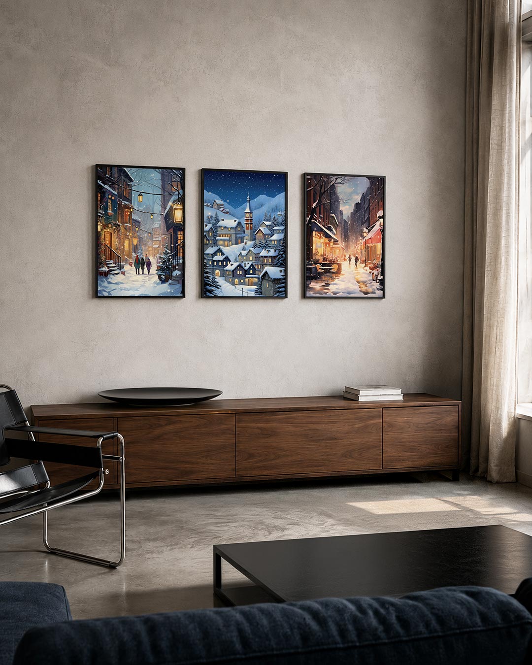Winterse straatsfeer Posterset