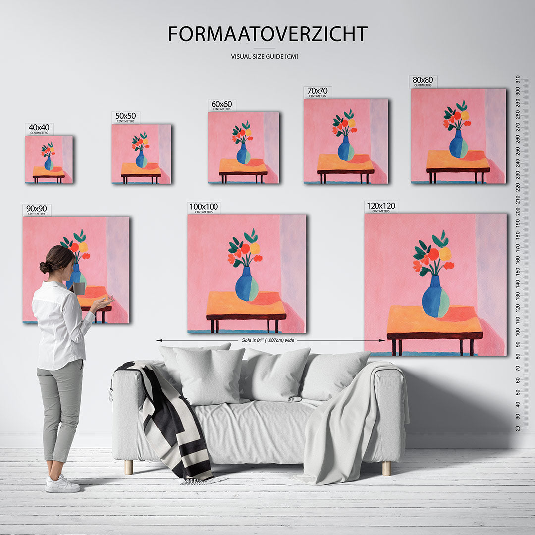 Kleurrijke bloemenvorm Kunstwerk