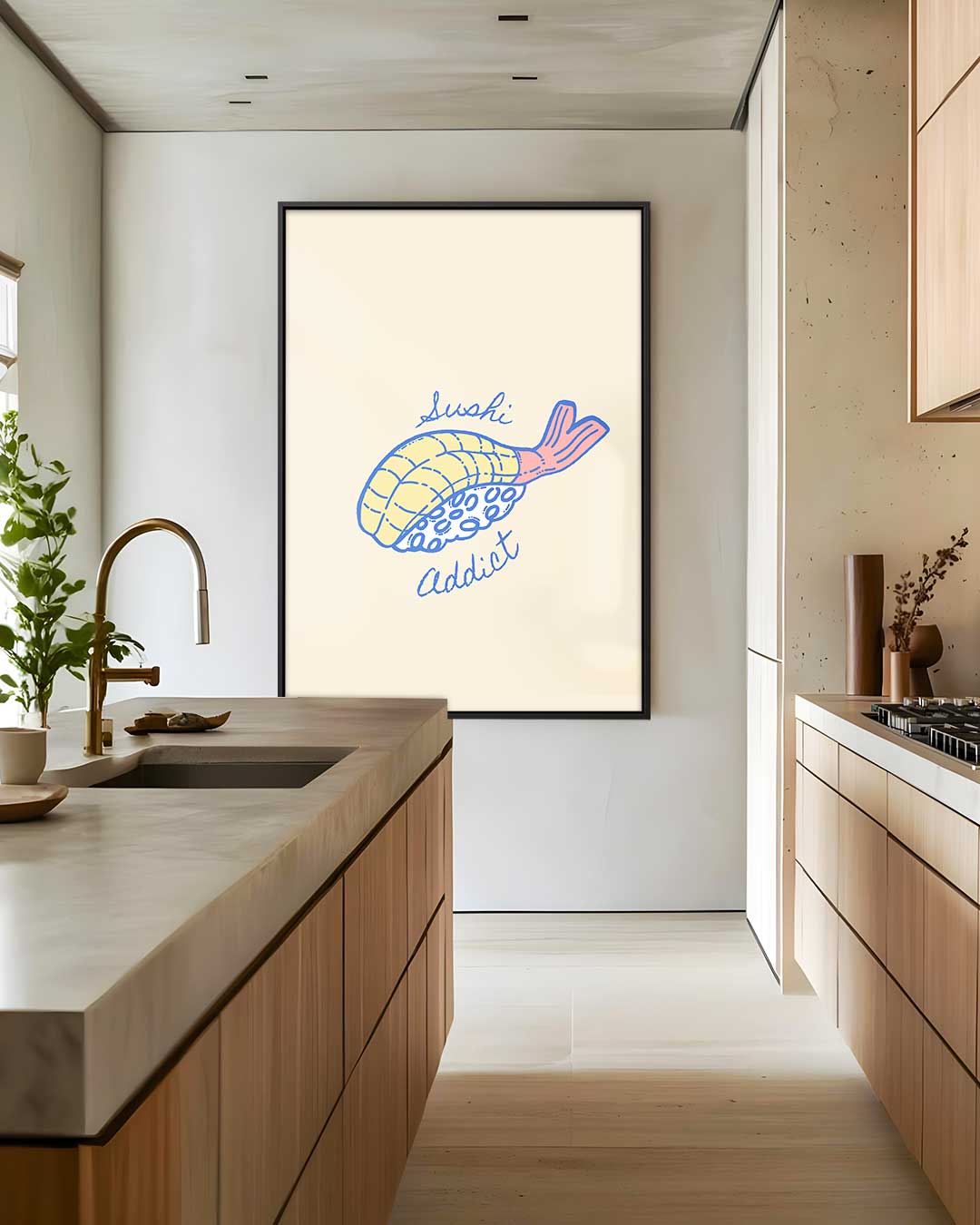 Sushi Addict Illustratie Kunstwerk-canvas-dibond-plexiglas-wanddecoratie-WallArtistic