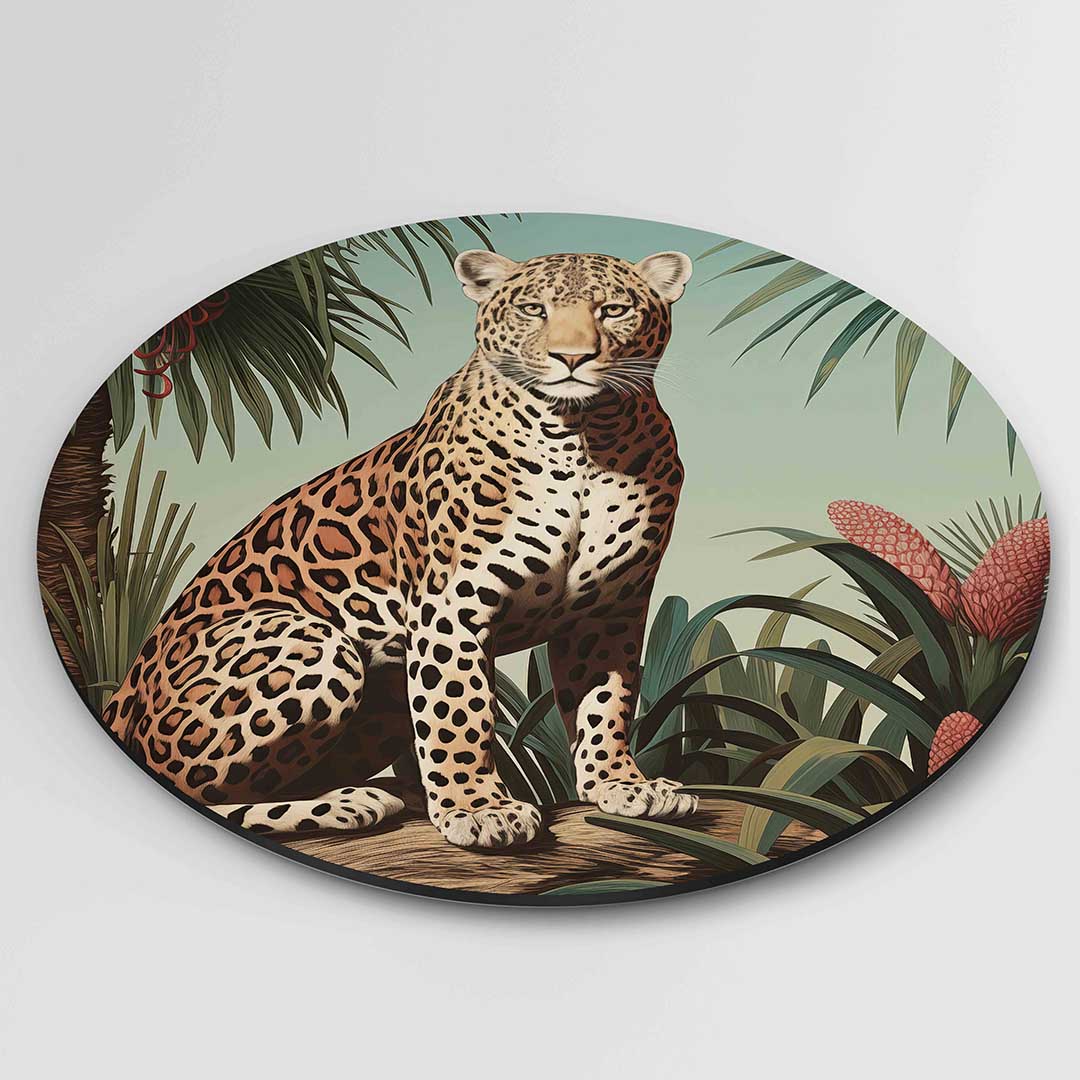 Luipaard in jungle Muurcirkel