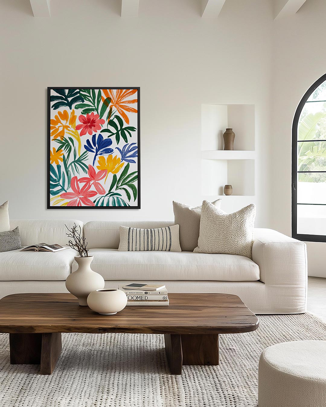 Kleurrijke bloemenvormen Kunstwerk