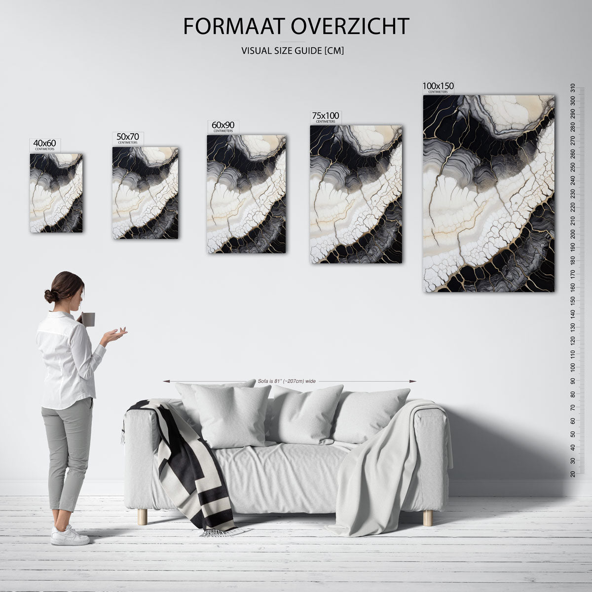 Organische lijnen compositie Kunstwerk