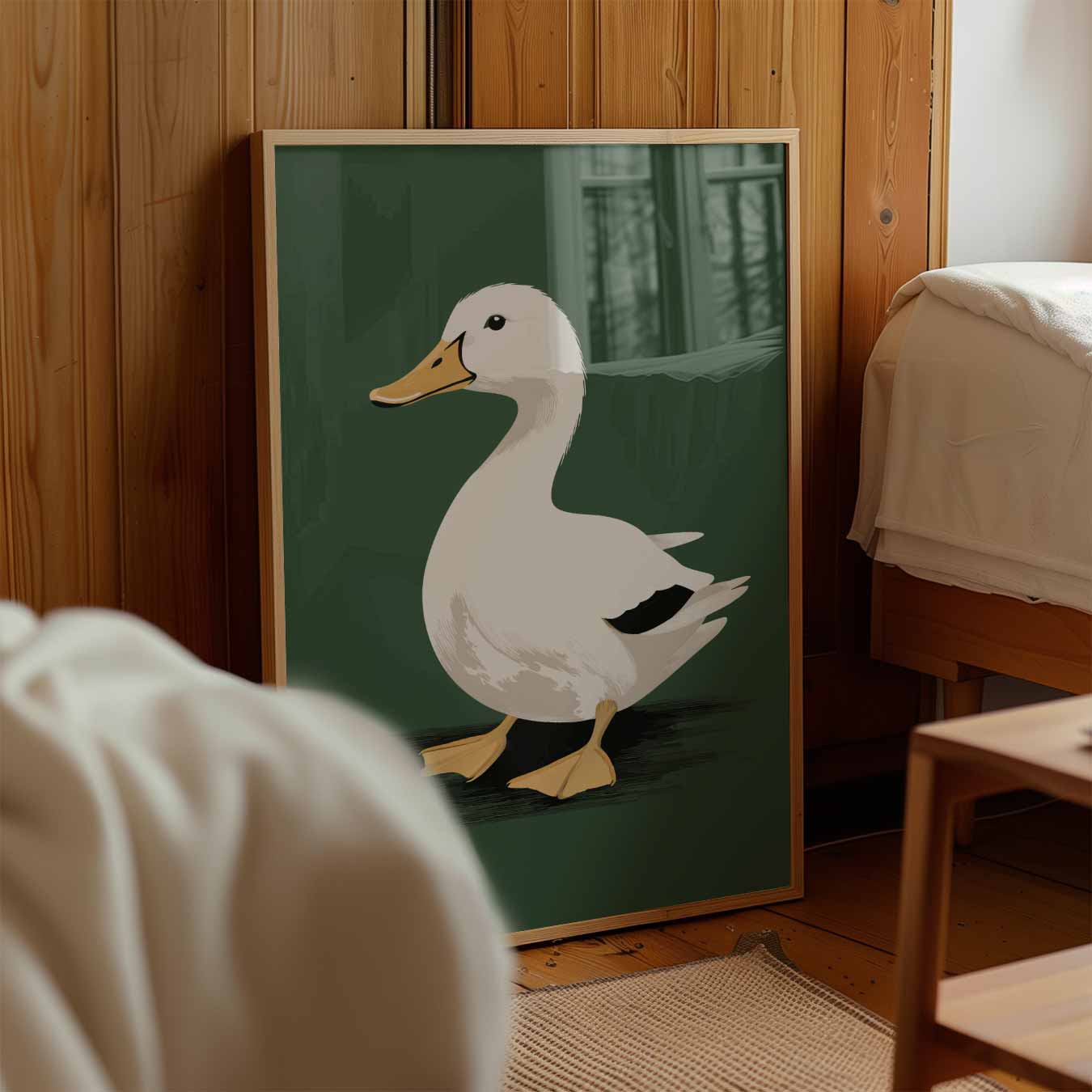 Schattige Eend Illustratie Poster-WallArtistic