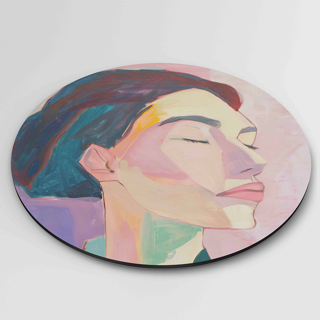 Portret in pastel Muurcirkel