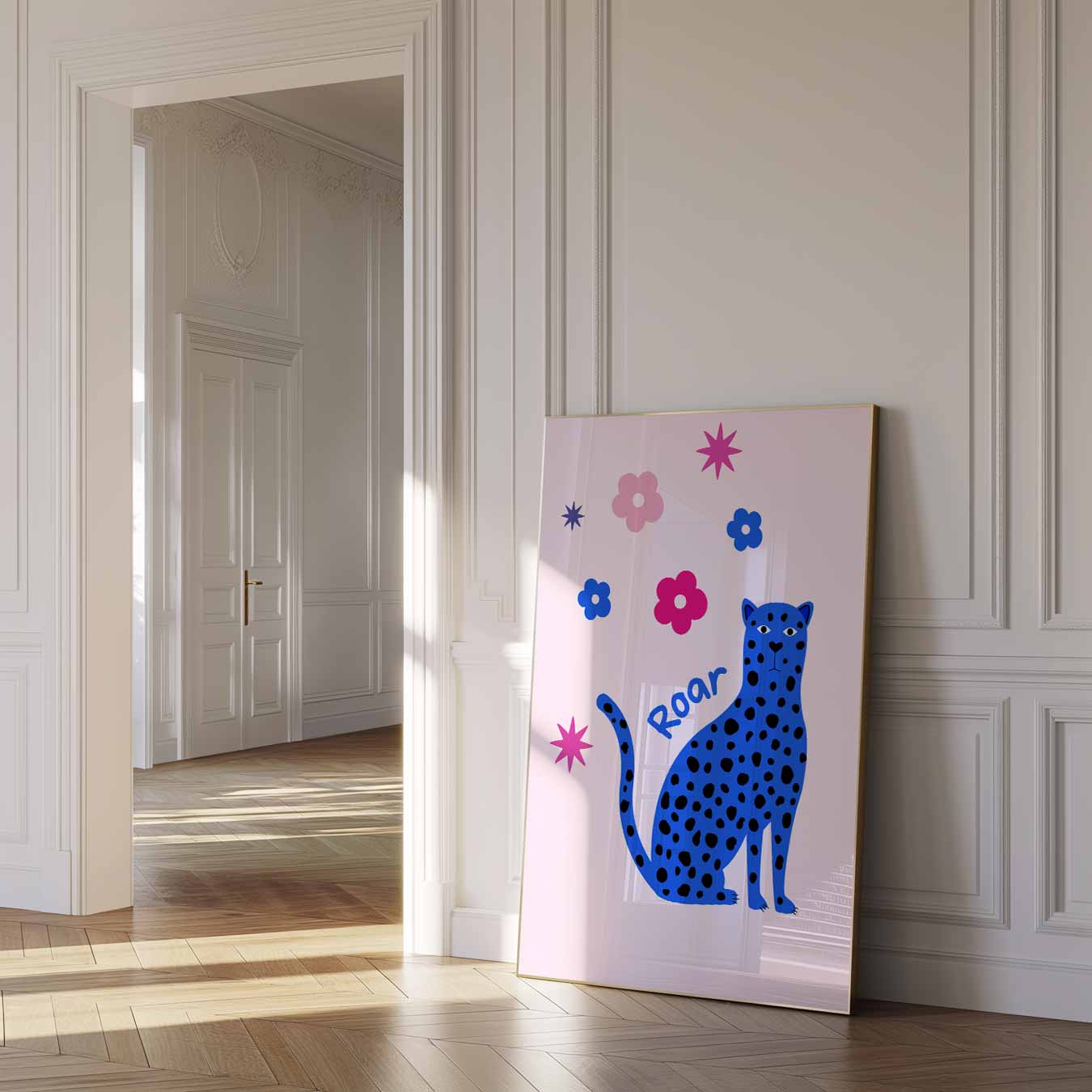 Roarende Luipaard Poster-WallArtistic