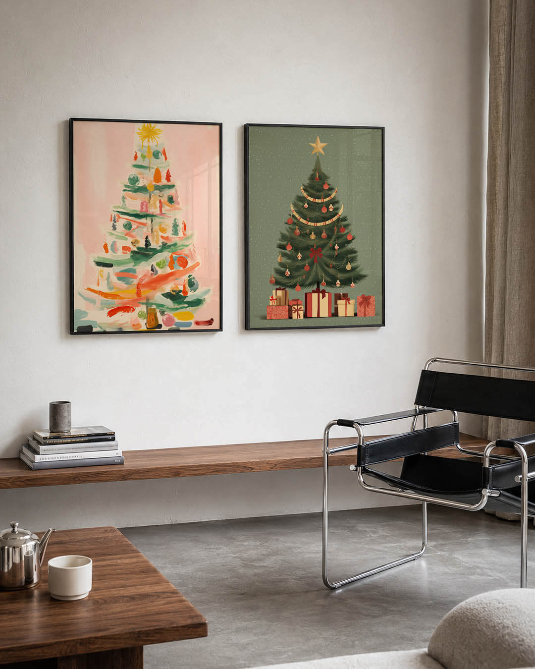 Kleurrijke kerstboom Posterset