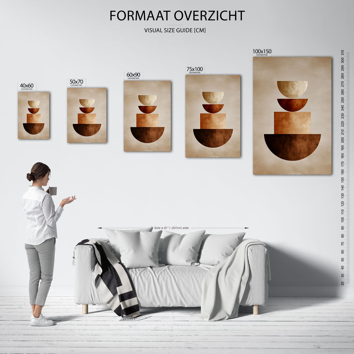 Geometrische vormen compositie Kunstwerk