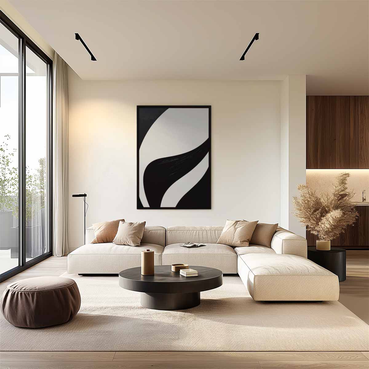 Golvende Yin-Yang Kunstwerk-canvas-dibond-plexiglas-wanddecoratie-WallArtistic