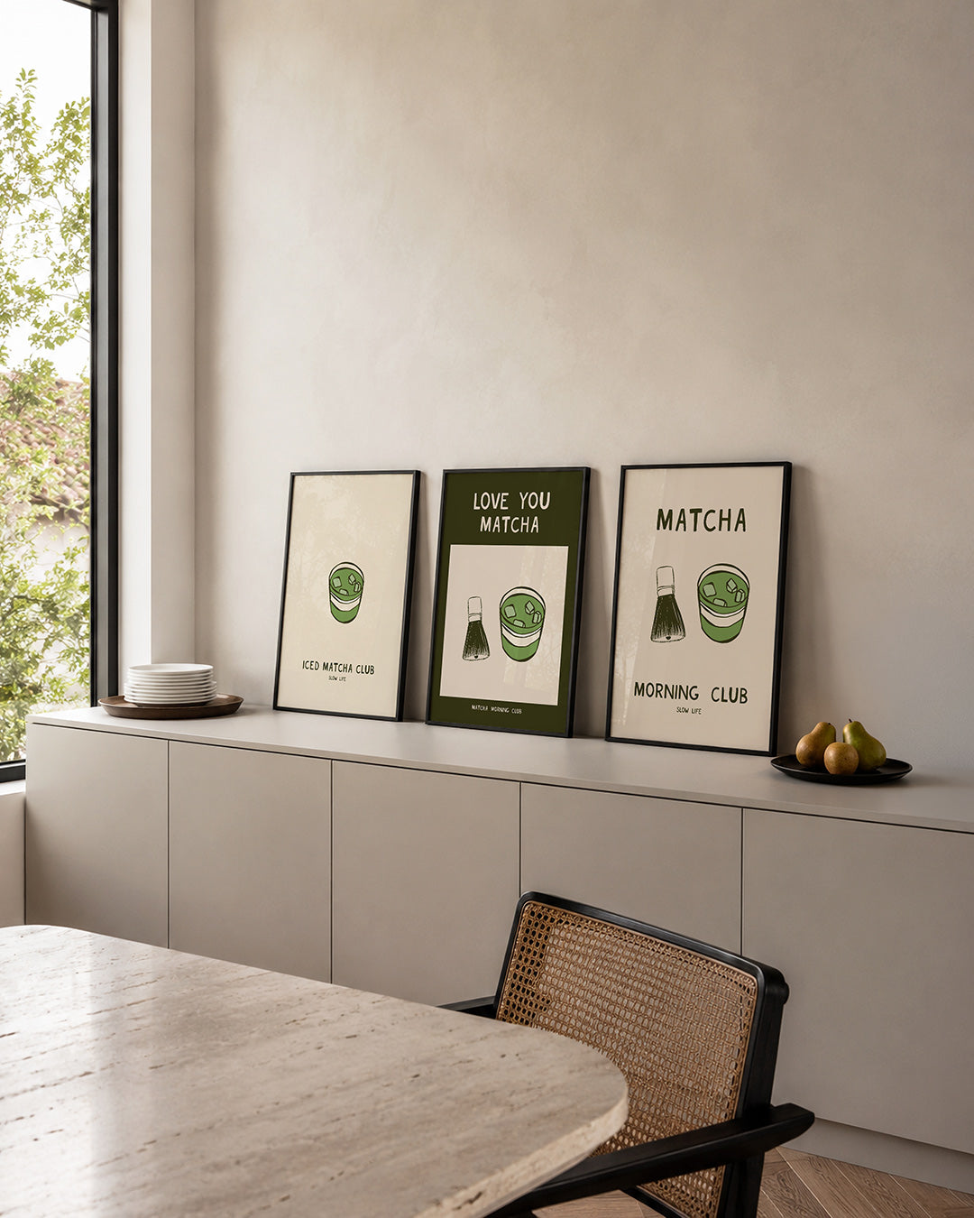 Groene drank illustratie Posterset