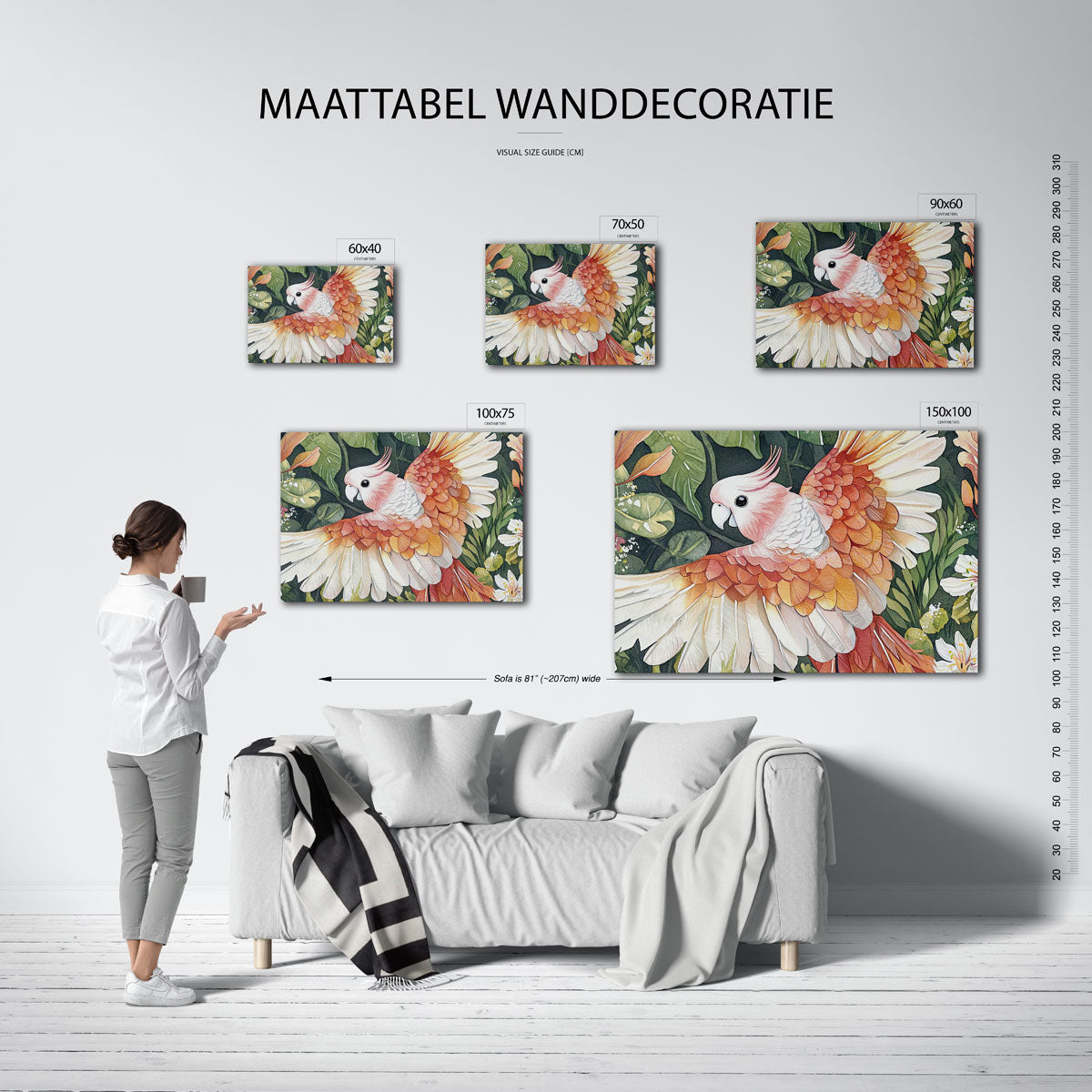 Vrolijke papegaai Kunstwerk