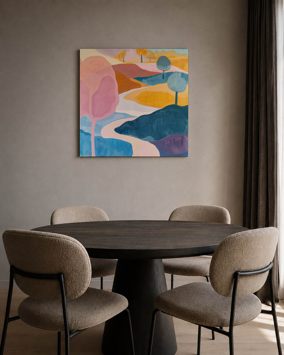 Vloeiende landschap vormen Kunstwerk