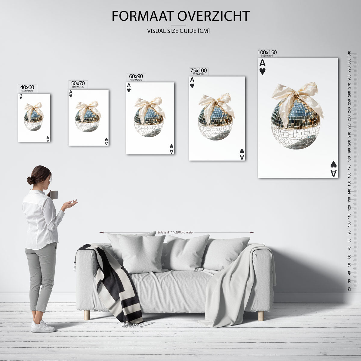 Spiegelbol met strik Kunstwerk