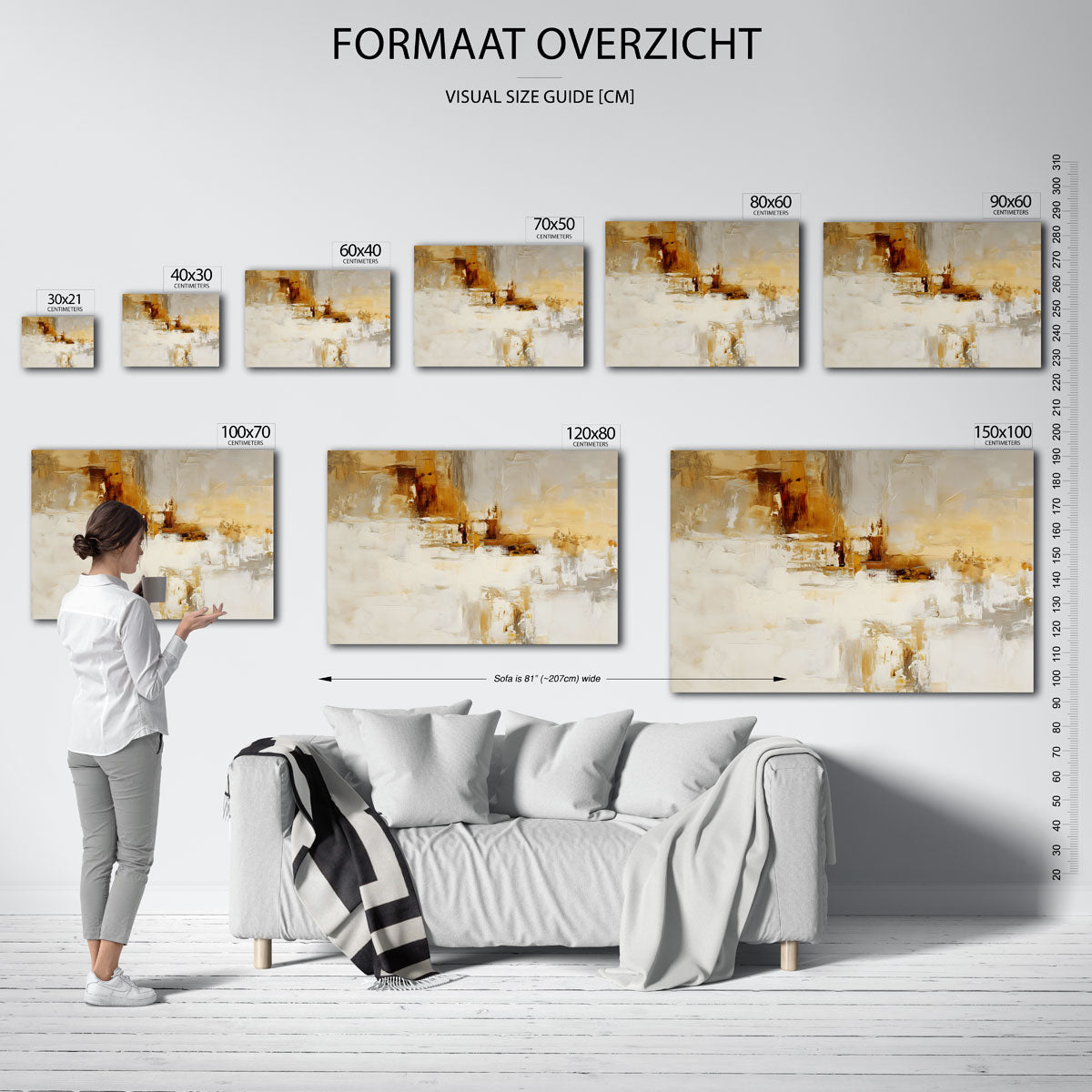 Abstracte beige en bruine Poster