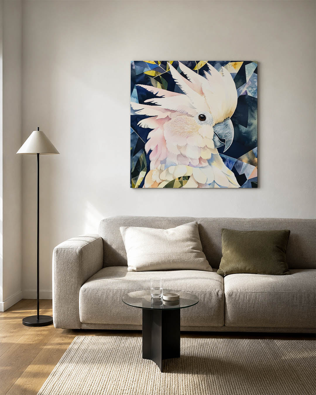 Vogelsilhouet met geometrie Kunstwerk