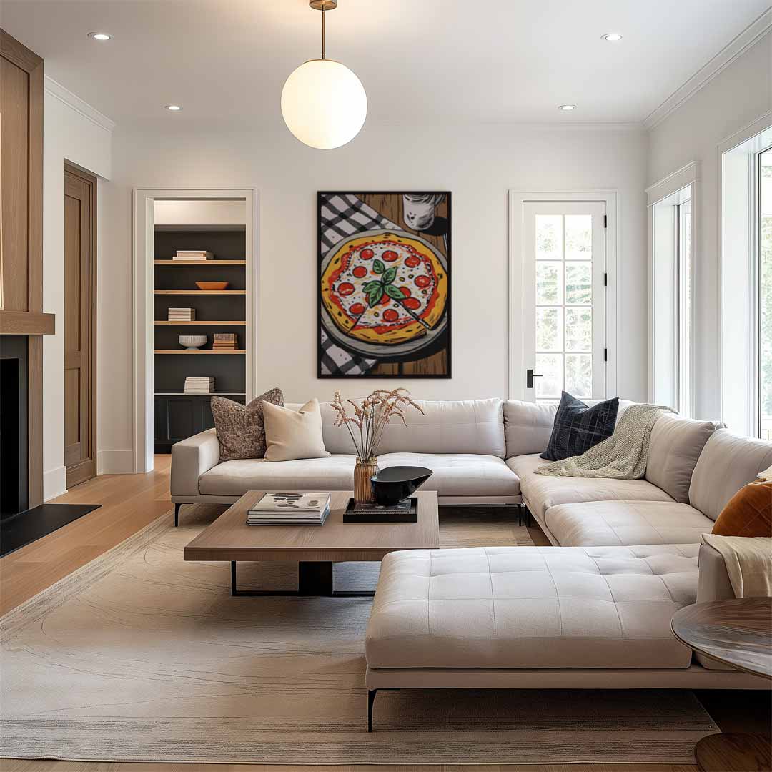Pizza Liefde op Canvas Kunstwerk-canvas-dibond-plexiglas-wanddecoratie-WallArtistic
