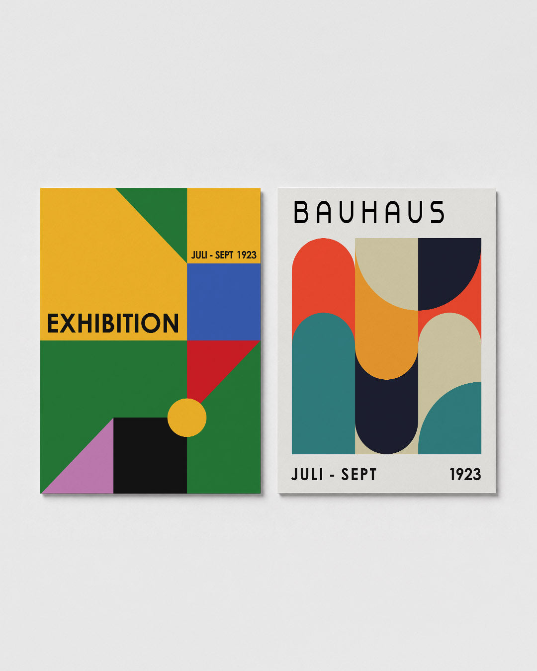 Kleurrijke vlakverdeling Posterset