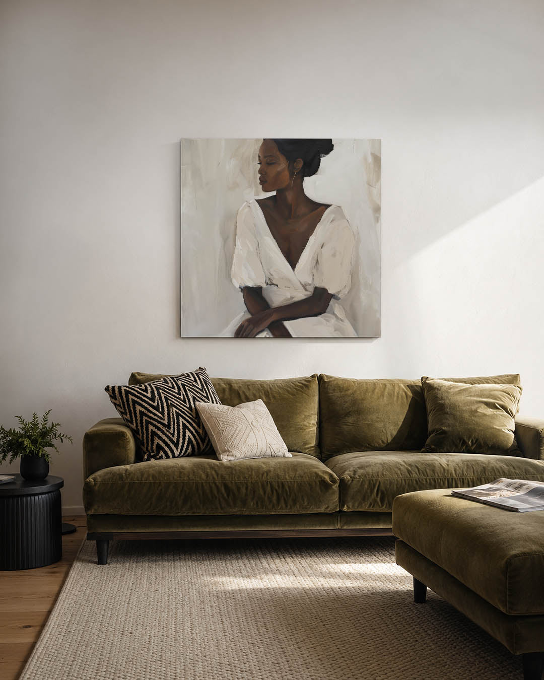 Elegante vrouwelijke pose Kunstwerk
