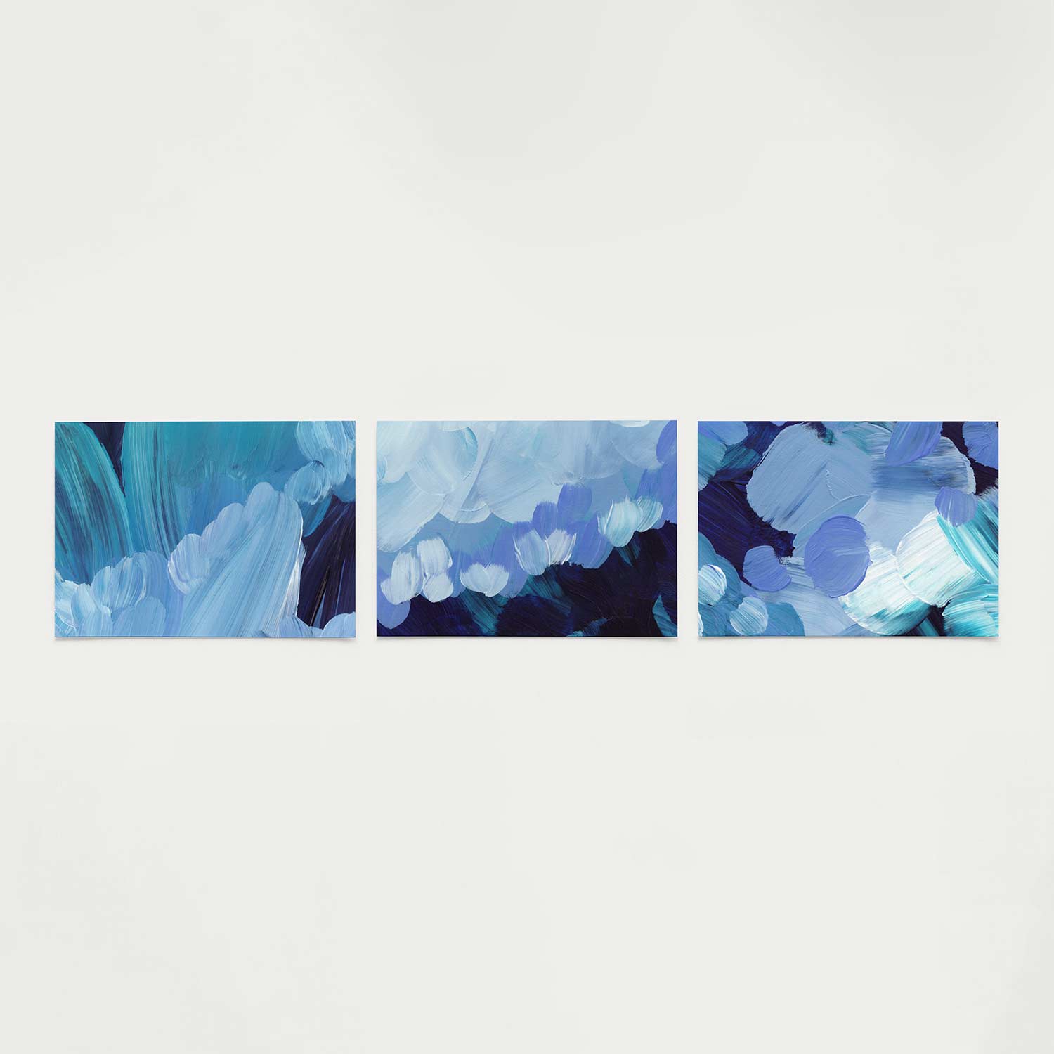 Blauwe borstelstreken Posterset