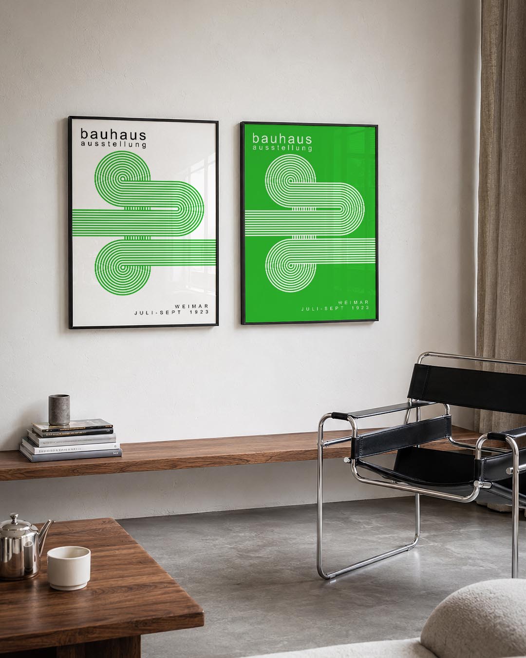 Groene lijnenspel Posterset