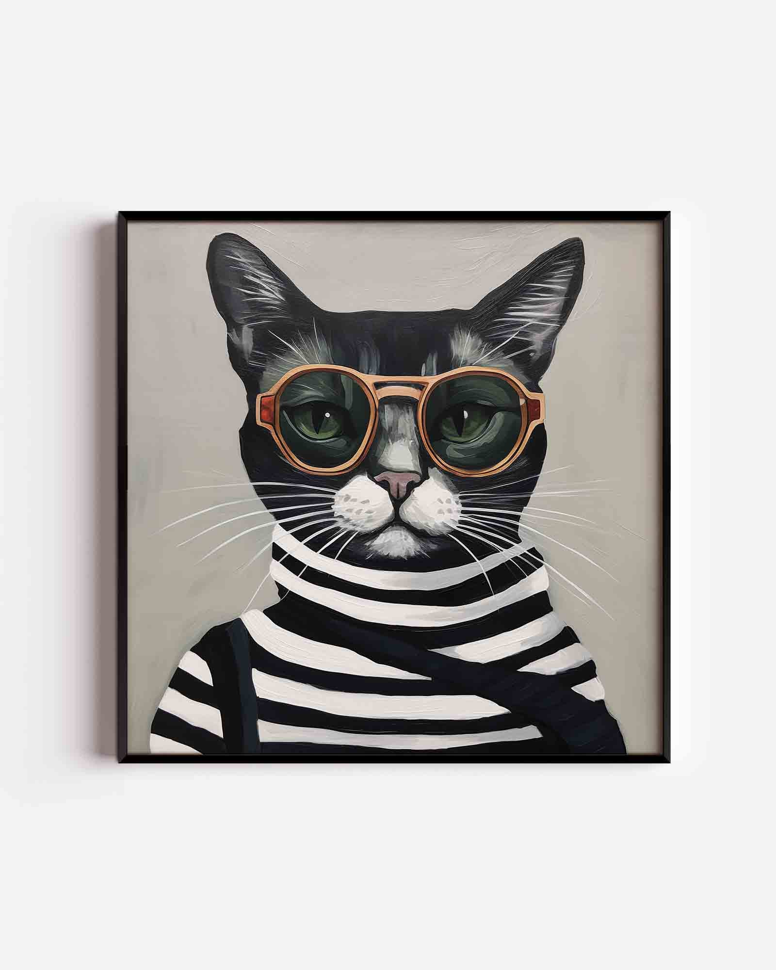 Kat met zonnebril Poster