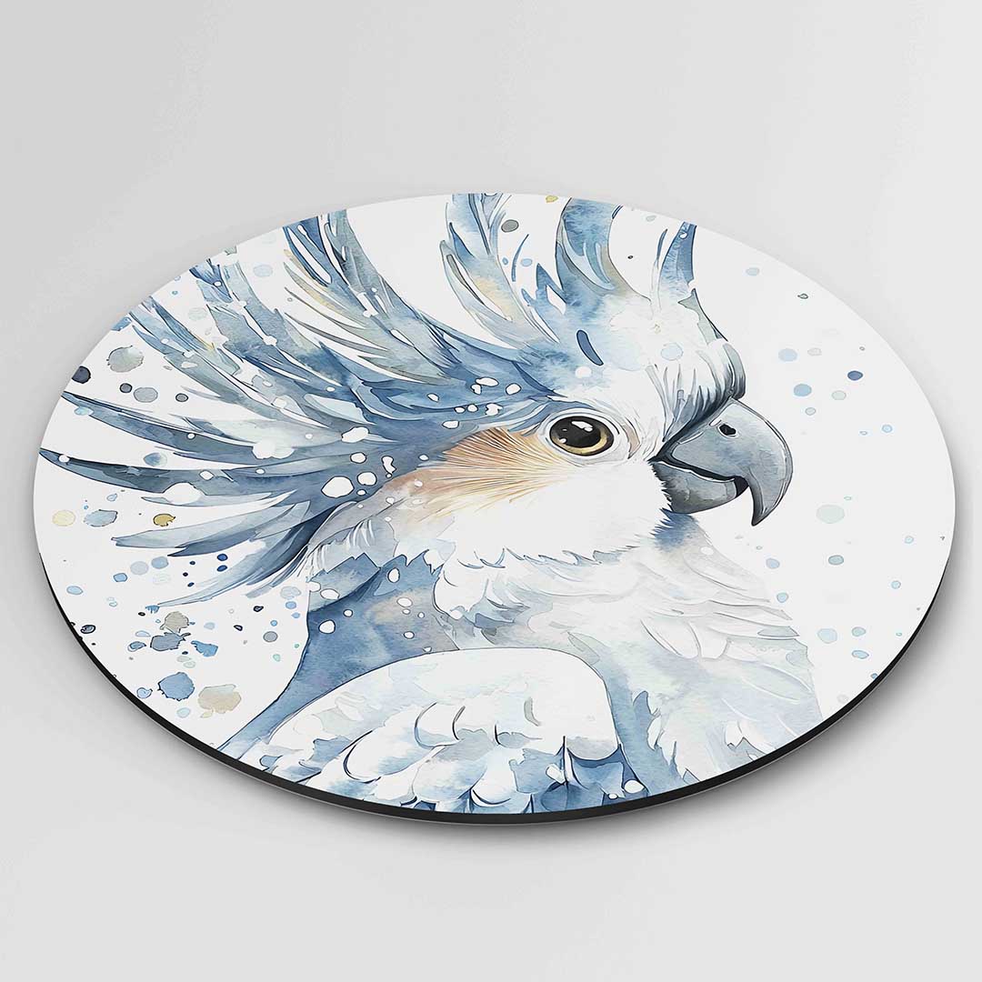 Papegaai met blauwe veren Muurcirkel