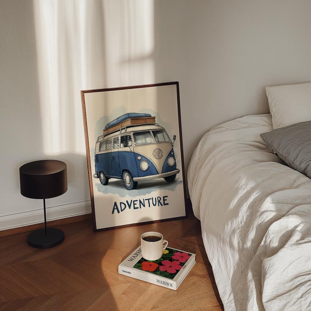 Retro Camper Avontuur Poster-WallArtistic