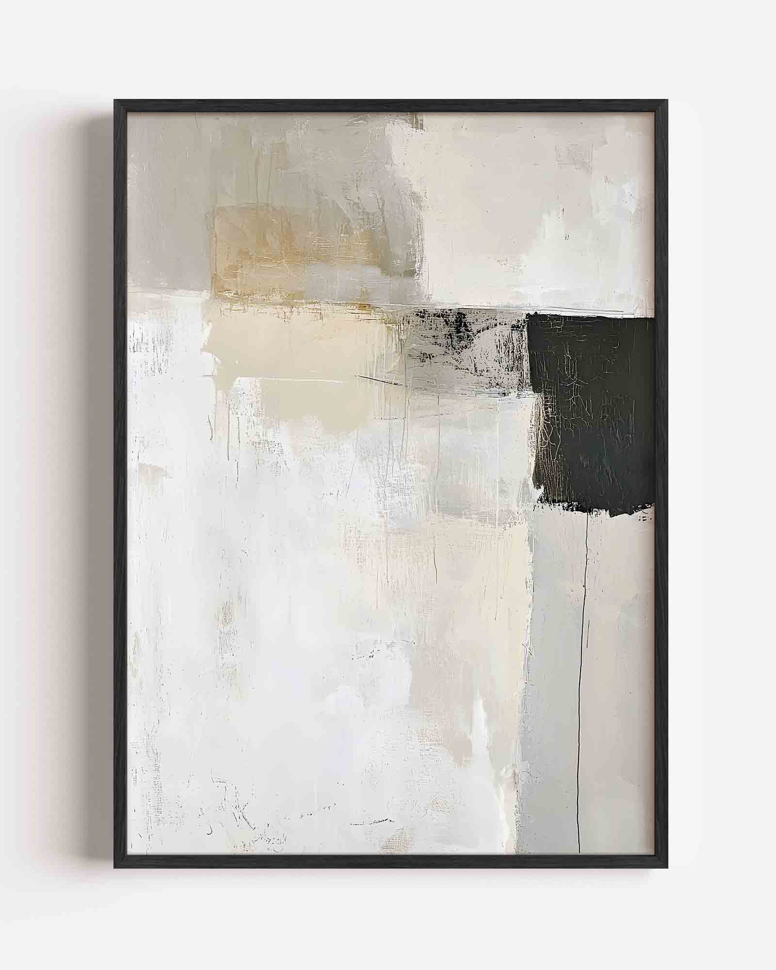 Abstracte beige en zwarte Poster
