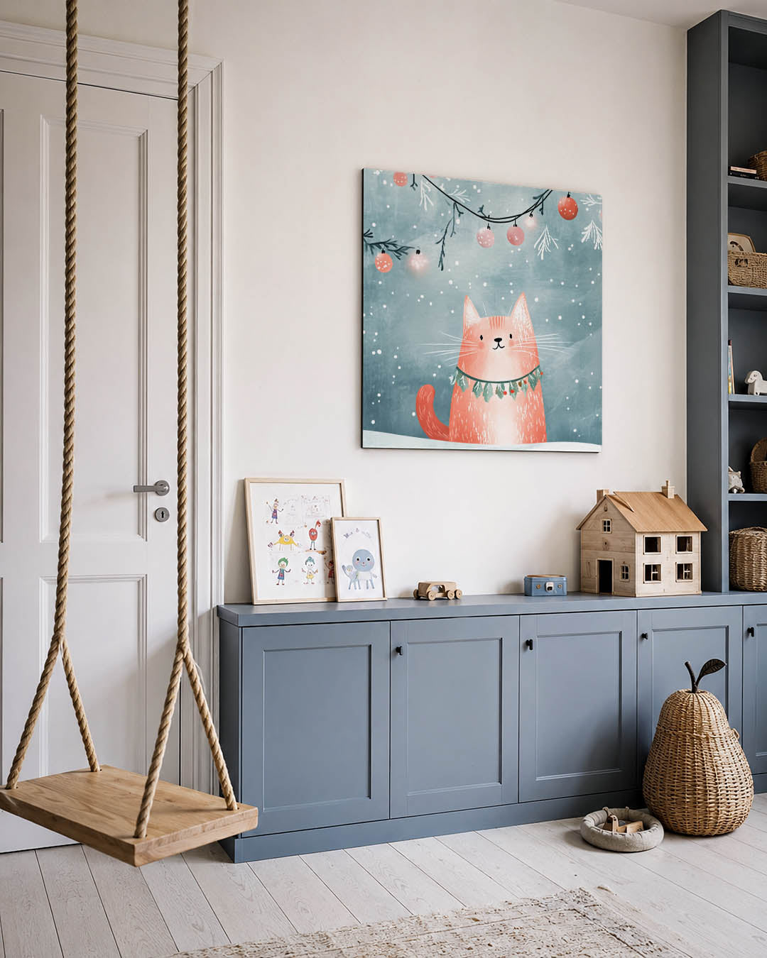 Speelse kat illustratie Kunstwerk