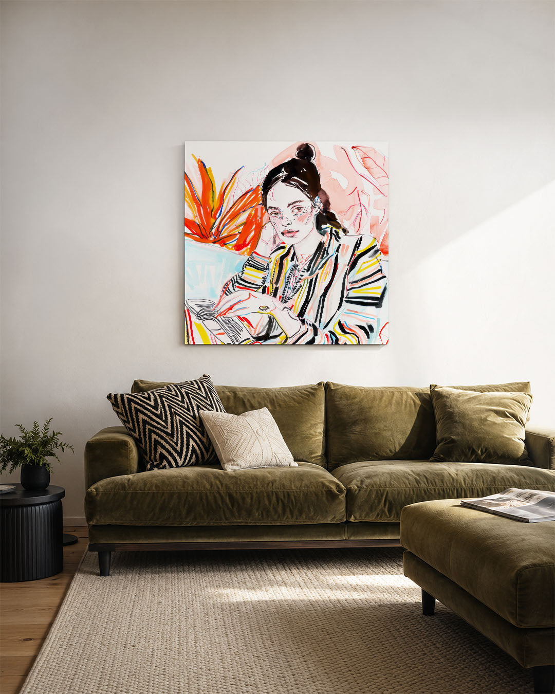 Kleurrijke portret illustratie Kunstwerk