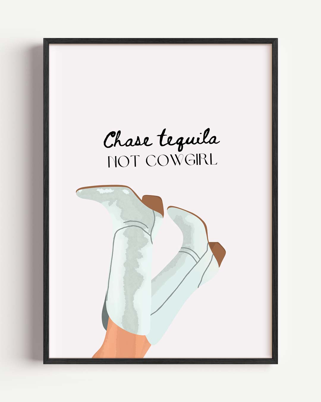 Tequila Chase Cowboy Boots Poster-WallArtistic