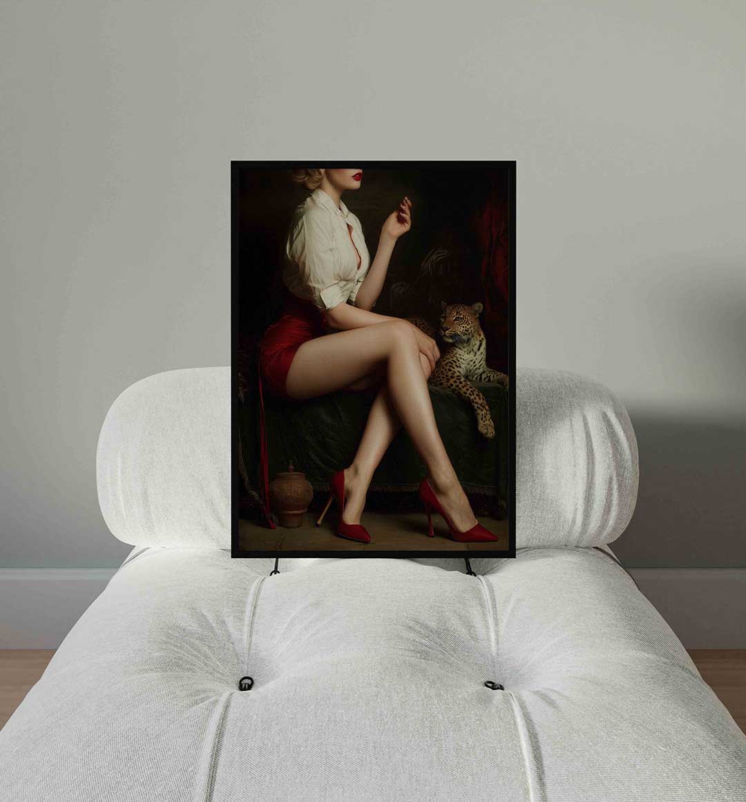Vrouw met luipaard Poster