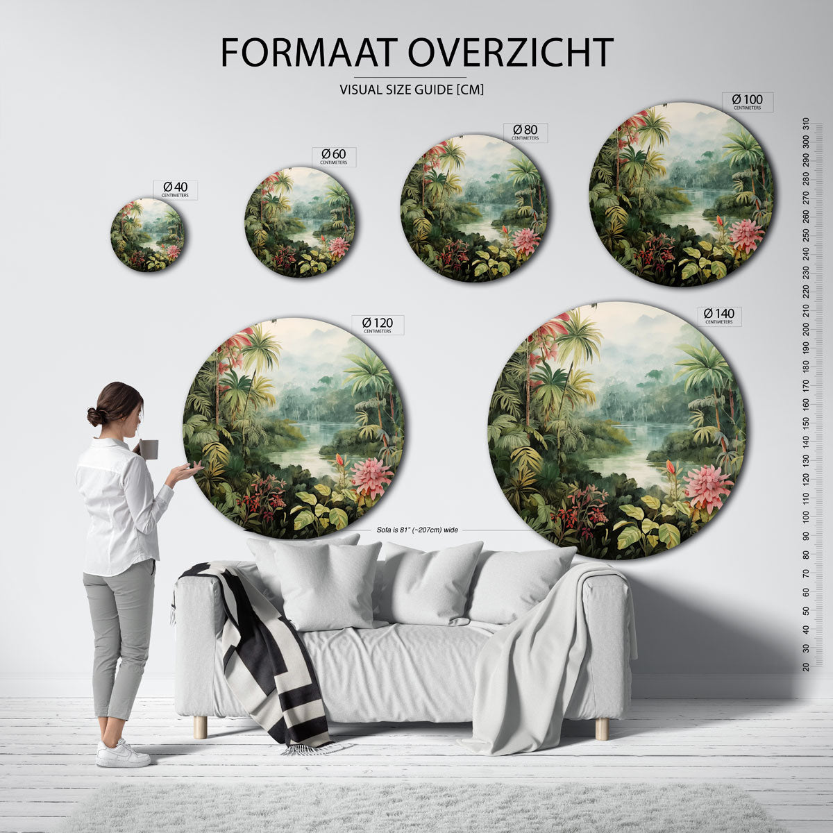 Tropische planten Muurcirkel