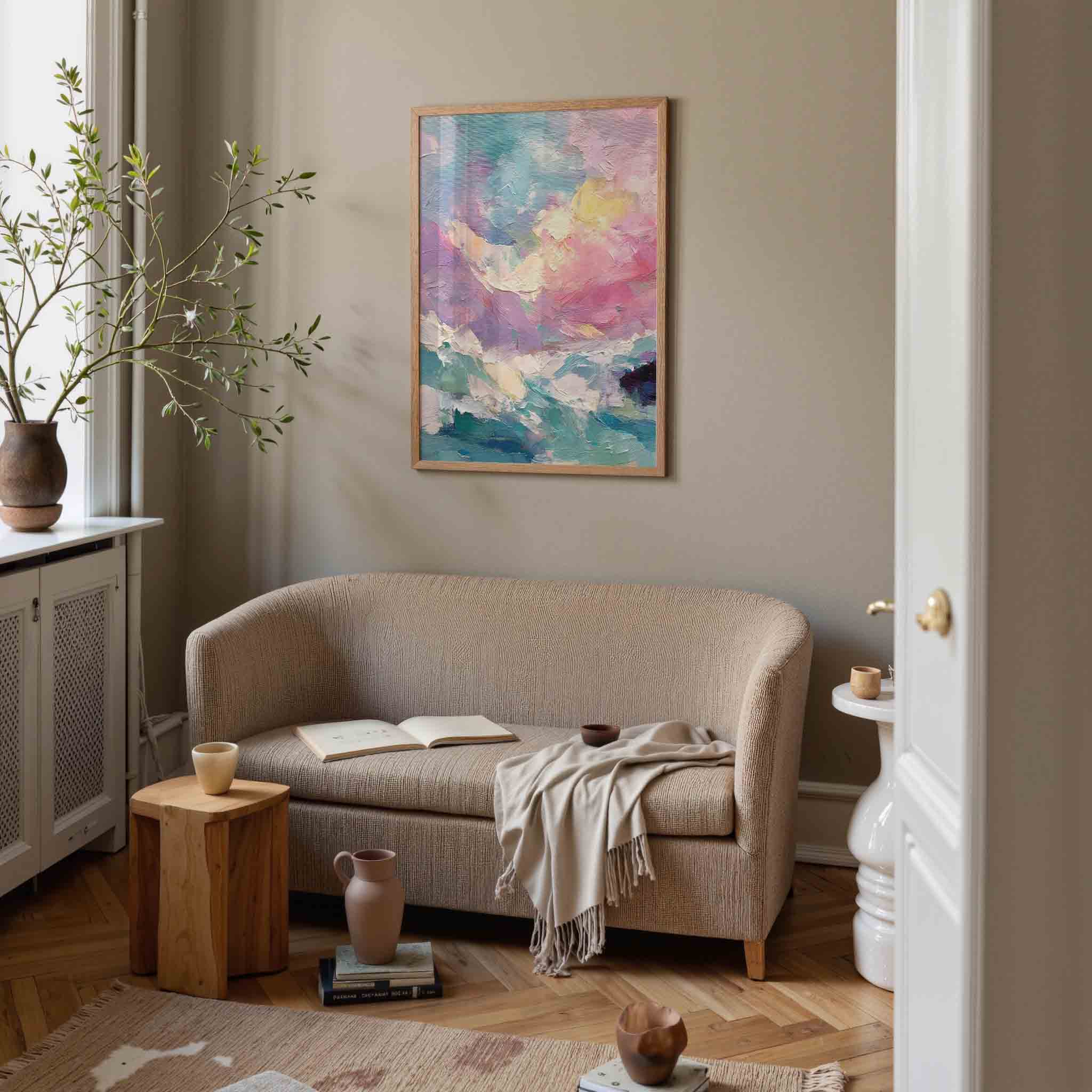 Abstracte kleurenexplosie Poster
